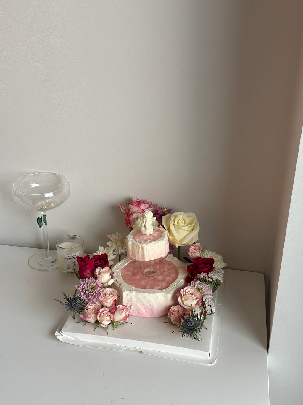 Pink Wishing Fountain Cake
