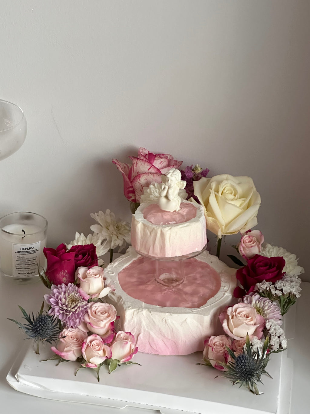 Pink Wishing Fountain Cake