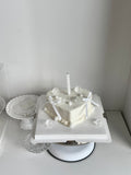 White Heart Glaze Cake