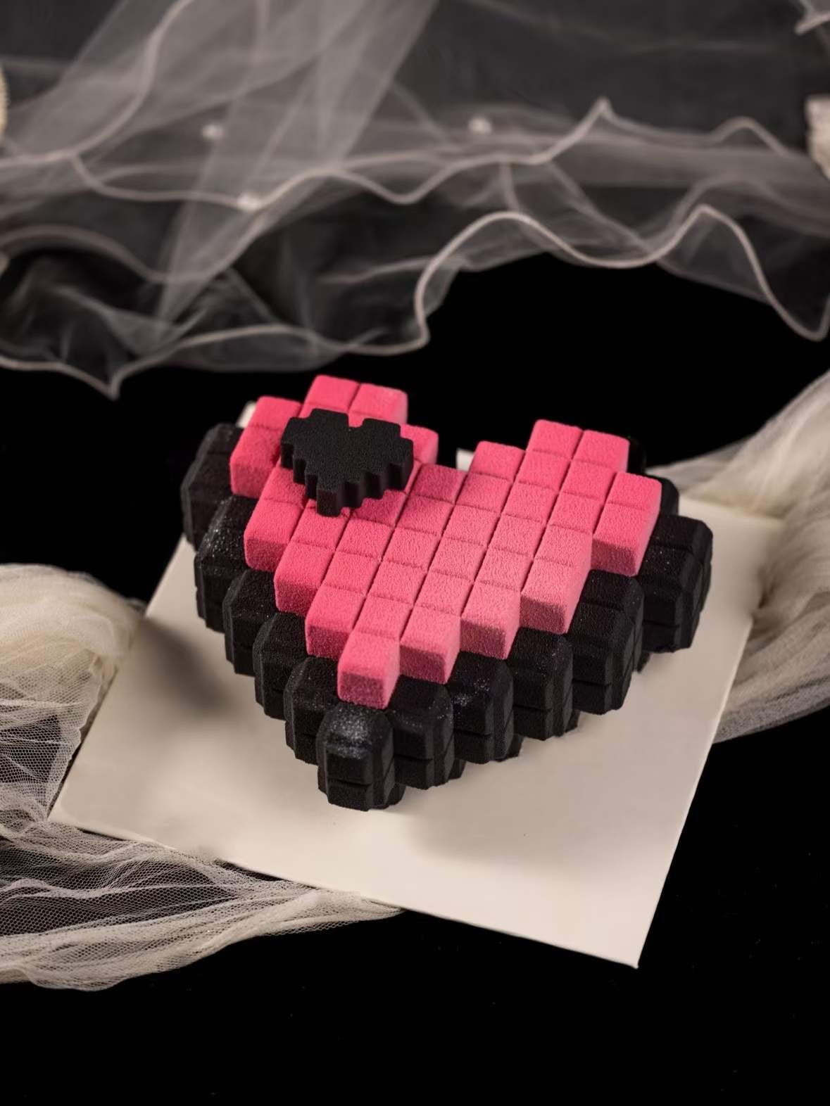 Mosaic Heart Layer Cake